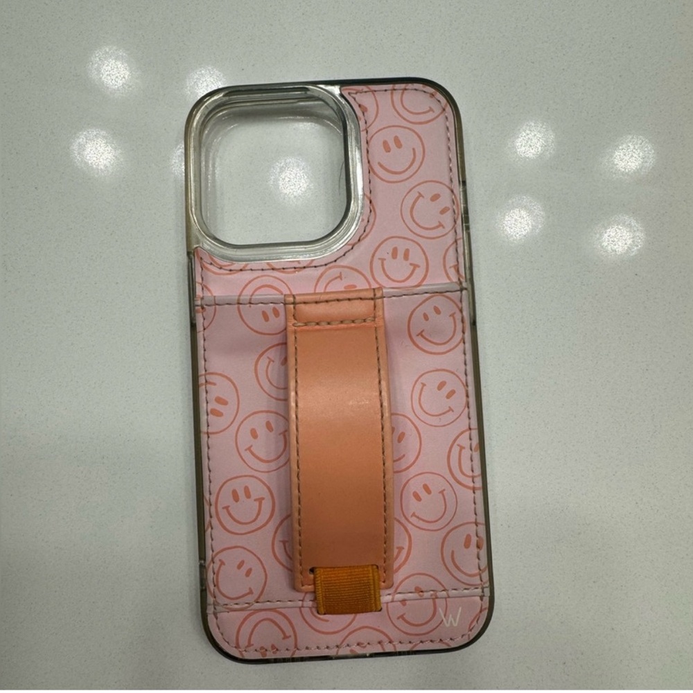 Walli case -Pink Smiley Face Phone Case with Stand